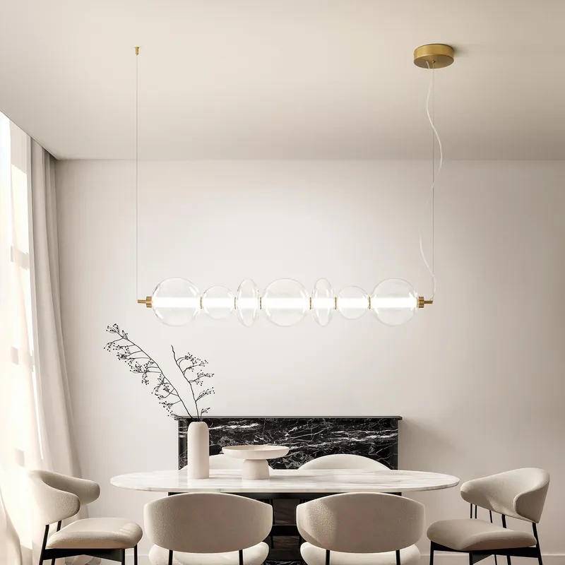 Quantità Limitata Lampada a sospensione grande a led con struttura in metallo diffusore in vetro - 50W - Lumen 4250 - 3000k Luce Calda - IP20