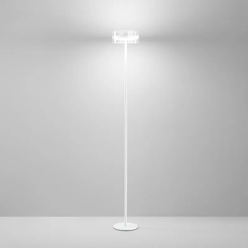 Professionale Piantana moderna a led struttura in metallo diffusore in vetro - 20W - Lumen 880 - 3000k Luce Calda - IP20