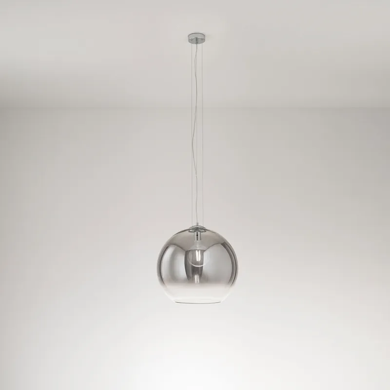 Sconto Lampada a sospensione singola grande in metallo diffusore in vetro a led - 60W - IP20