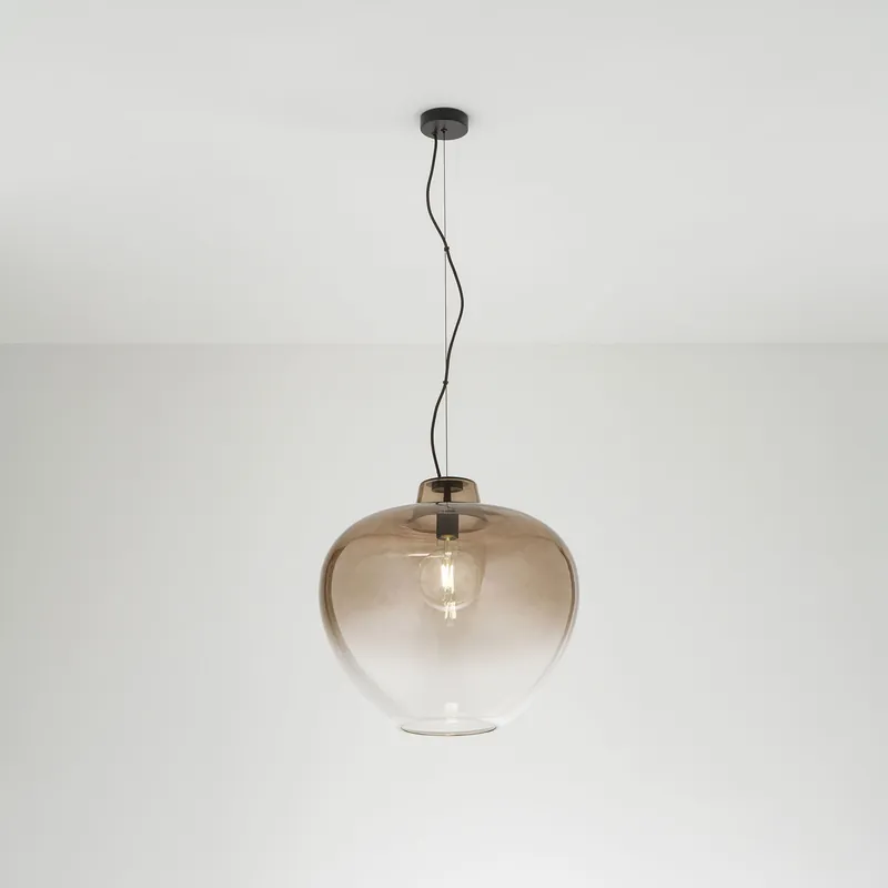 Vendita Finale Lampada a sospensione moderna singola struttura in metallo diffusore in vetro - 60W - IP20