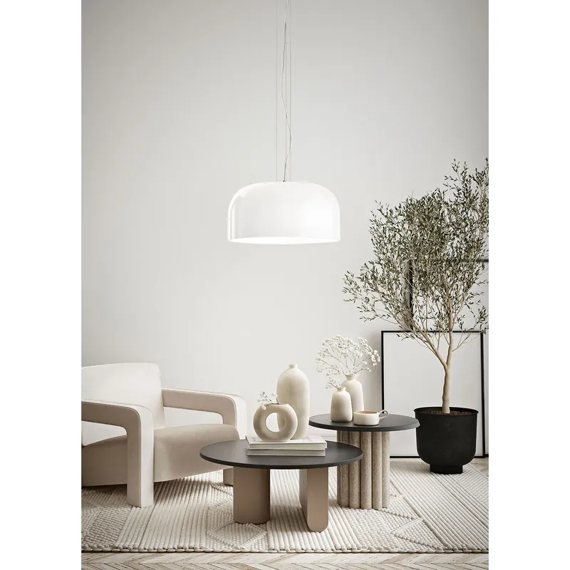 Lampada a sospensione grande in metallo e diffusore in vetro soffiato - 60W - IP20 Non Perdere