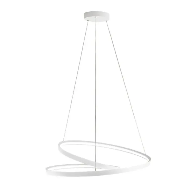 Ultimissimo Modello Lampada a sospensione grande a led struttura in metallo e diffusore a spirale - 70W - Lumen 5600 - 3000k Luce Calda - IP20