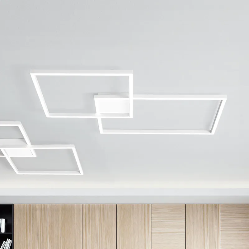 Plafoniera led grande in metallo e diffusore in acrilico dal design moderno - 64W - Lumen 4800 - 3000k-4000k-6000k - IP20 Offerta Limitata