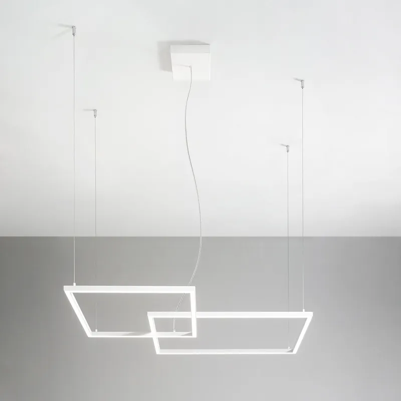 Ordina Subito Lampada a sospensione led in metallo e diffusore in acrilico dal design moderno - 64W - Lumen 4800 - 3000k-4000k-6000k - IP20