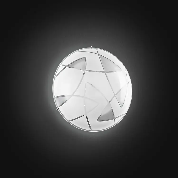 Economico Plafoniera di design moderno in metallo con paralume in vetro decorato piccola - 60W - IP20