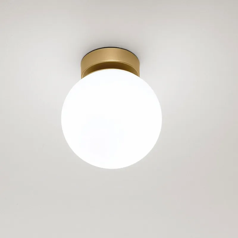 Plafoniera moderna con struttura in metallo e diffusore a bocia in vetro - 40W Vendita Finale