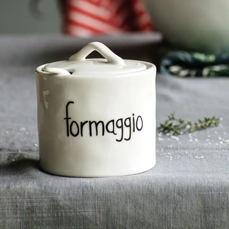 Formaggiera con coperchio e cucchiaino in ceramica Offerta Lampo