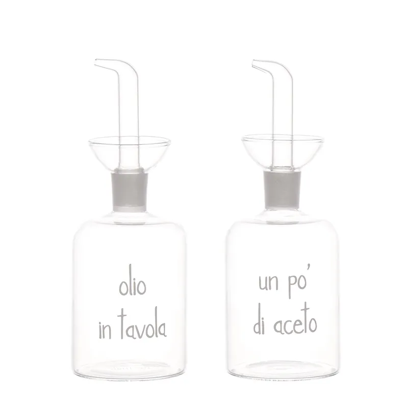 Set 2 bottiglie in vetro olio e aceto Offerta Del Giorno
