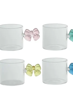 Compra Adesso Set 4 tazzine da caffè in vetro colori assortiti