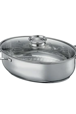 Cuoci arrosti in acciaio inox e coperchio in vetro Di Tendenza