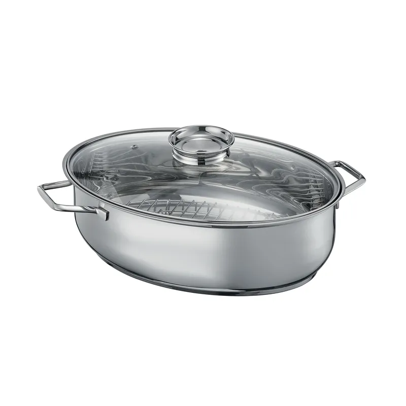 Cuoci arrosti in acciaio inox e coperchio in vetro Di Tendenza