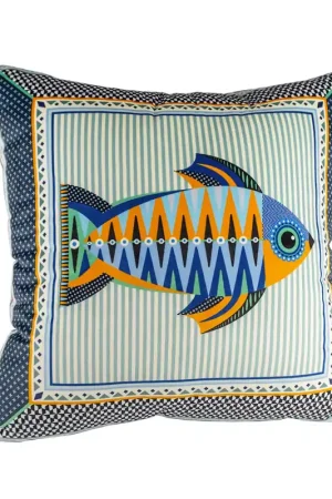 Compra Online Cuscino grande moderno fodera in poliestere con decoro Pesce