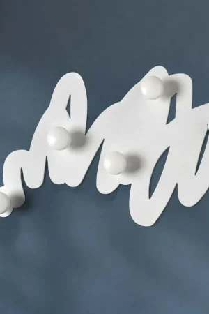 Appendiabiti per cameretta bambini in metallo con 5 ganci in legno Nuova Collezione
