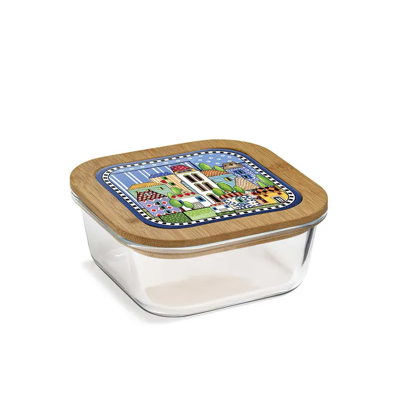 Contenitore in vetro con coperchio in bamboo Bestseller