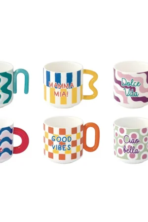 Offerta Set 6 tazzine da caffe in porcellana