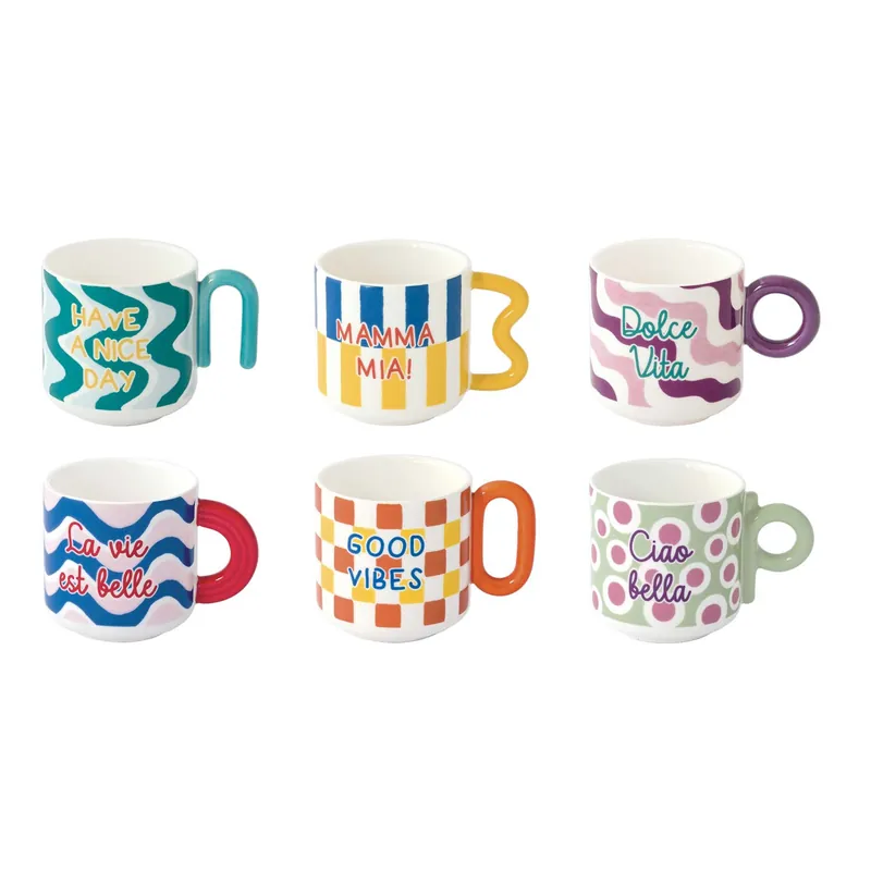 Offerta Set 6 tazzine da caffe in porcellana