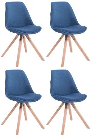 Set di 4 sedie per visitatori Toulouse Fabric Square Ultimissimo Modello