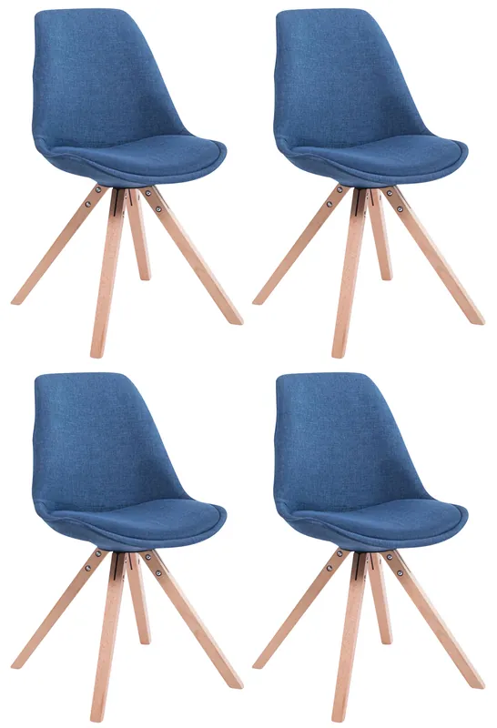 Set di 4 sedie per visitatori Toulouse Fabric Square Ultimissimo Modello