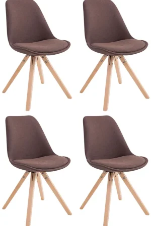 Set di 4 sedie per visitatori Toulouse Fabric Square Non Perdere