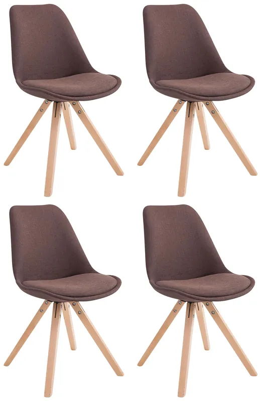 Set di 4 sedie per visitatori Toulouse Fabric Square Non Perdere