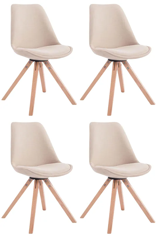 Consegna Rapida Set di 4 sedie per visitatori Toulouse Fabric Square