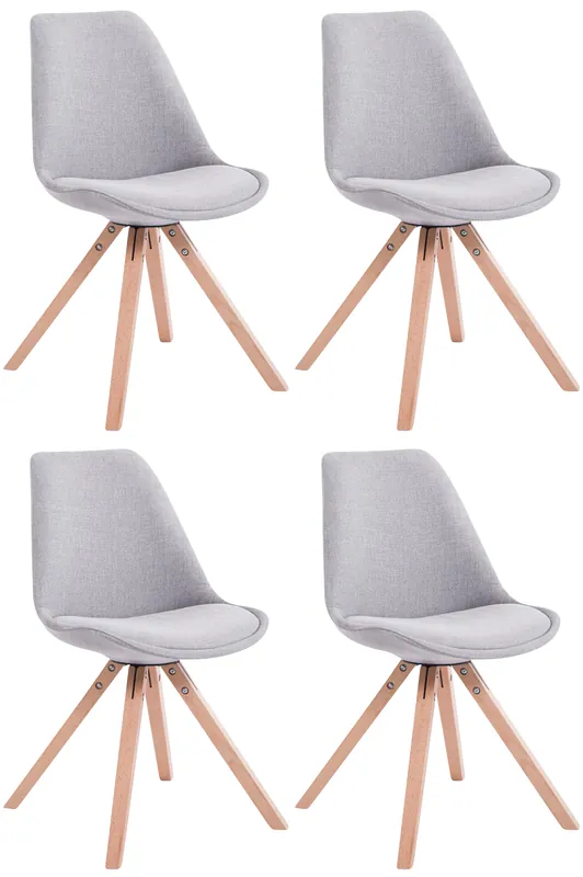 Set di 4 sedie per visitatori Toulouse Fabric Square Soddisfatti O Rimborsati