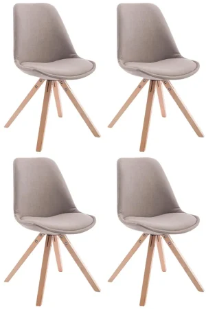 Esclusivo Set di 4 sedie per visitatori Toulouse Fabric Square