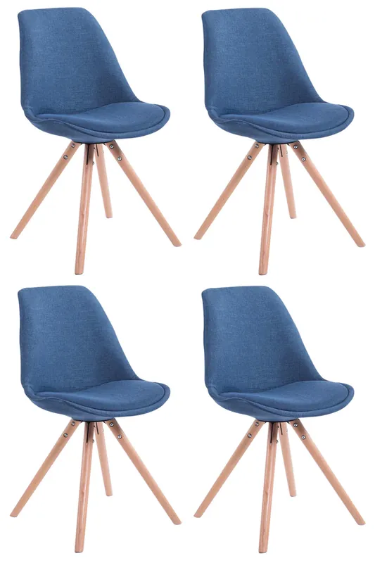 Set di 4 sedie per visitatori Toulouse Fabric Round Ultimissimo Modello