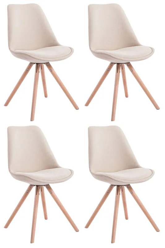 Spedito Oggi Set di 4 sedie per visitatori Toulouse Fabric Round