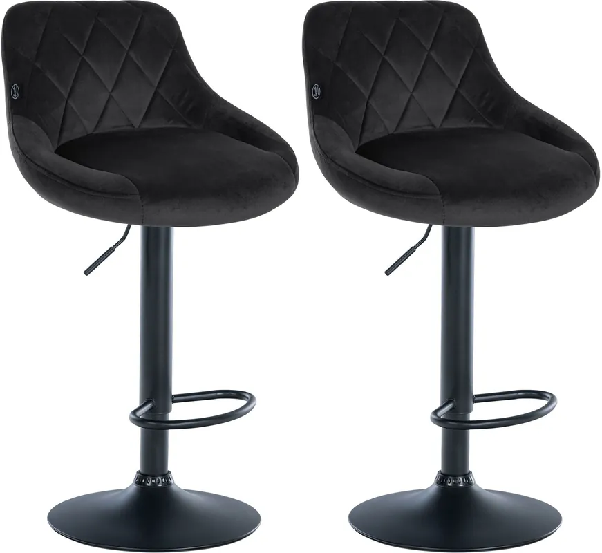 Set di 2 sgabelli da bar Lazio Velvet Affare