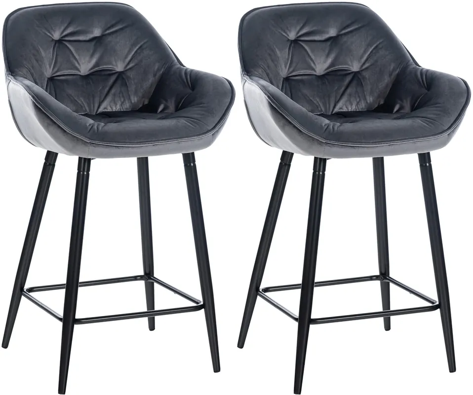 Set di 2 sgabelli da bar Gibson in velluto con altezza seduta 76 cm Promozione Esclusiva