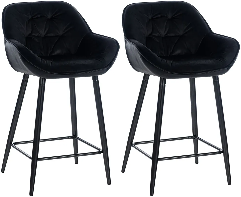 Set di 2 sgabelli da bar Gibson in velluto con altezza seduta 76 cm Direttamente Dal Produttore