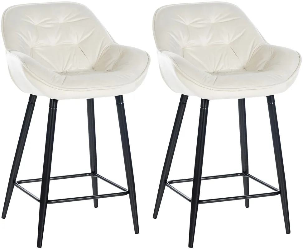 Set di 2 sgabelli da bar Gibson in velluto con altezza seduta 76 cm Prezzo Di Fabbrica