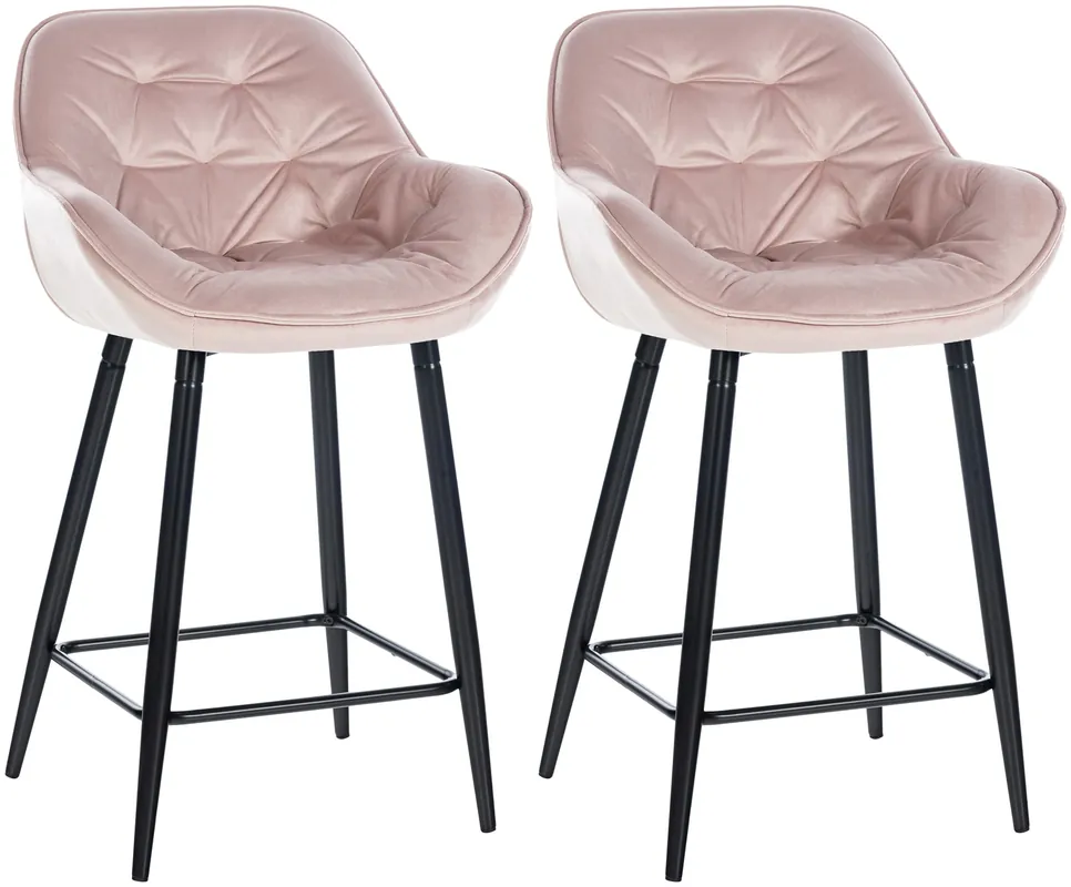 Offerta Del Giorno Set di 2 sgabelli da bar Gibson in velluto con altezza seduta 76 cm