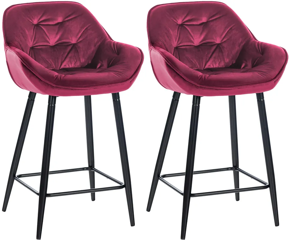 Set di 2 sgabelli da bar Gibson in velluto con altezza seduta 76 cm Prezzo Scontato