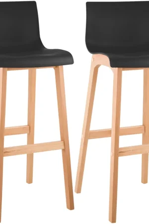 A Buon Prezzo Set di 2 sgabelli da bar Hover in plastica con gambe a quattro piedi Natura