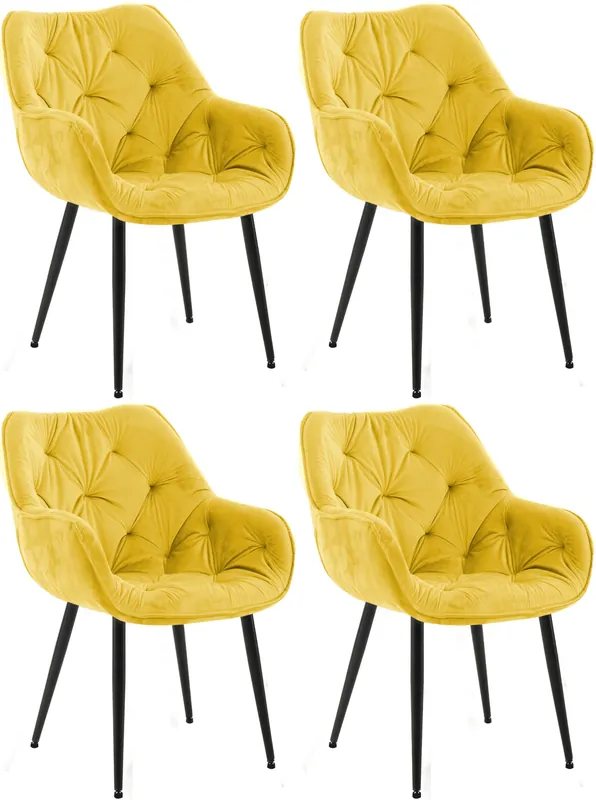 Set di 4 poltroncine Tanna in velluto Nuova Collezione