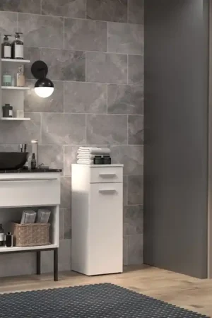 Colonna bagno a terra bassa 1 anta 1 cassetto 30xH85 bianco opaco Onda Promozione