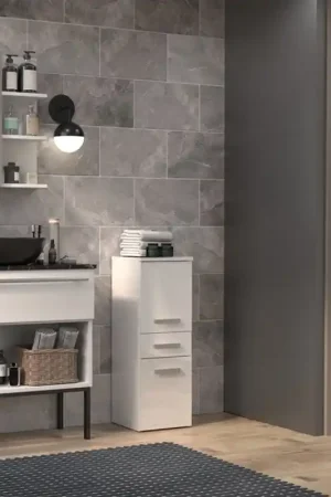 Colonna bagno a terra bassa 2 ante 1 cassetto 30xH85 bianco lucido Pilar Non Perdere