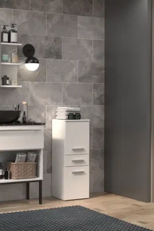 Colonna bagno a terra bassa 2 ante 1 cassetto 30xH85 bianco opaco Pilar Non Perdere