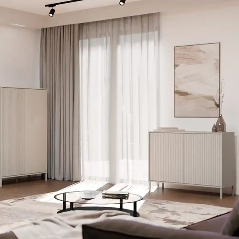 Offerta Del Giorno Credenza madia moderna 2 ante cannettato 103,5xH82,5 rovere beige Juca