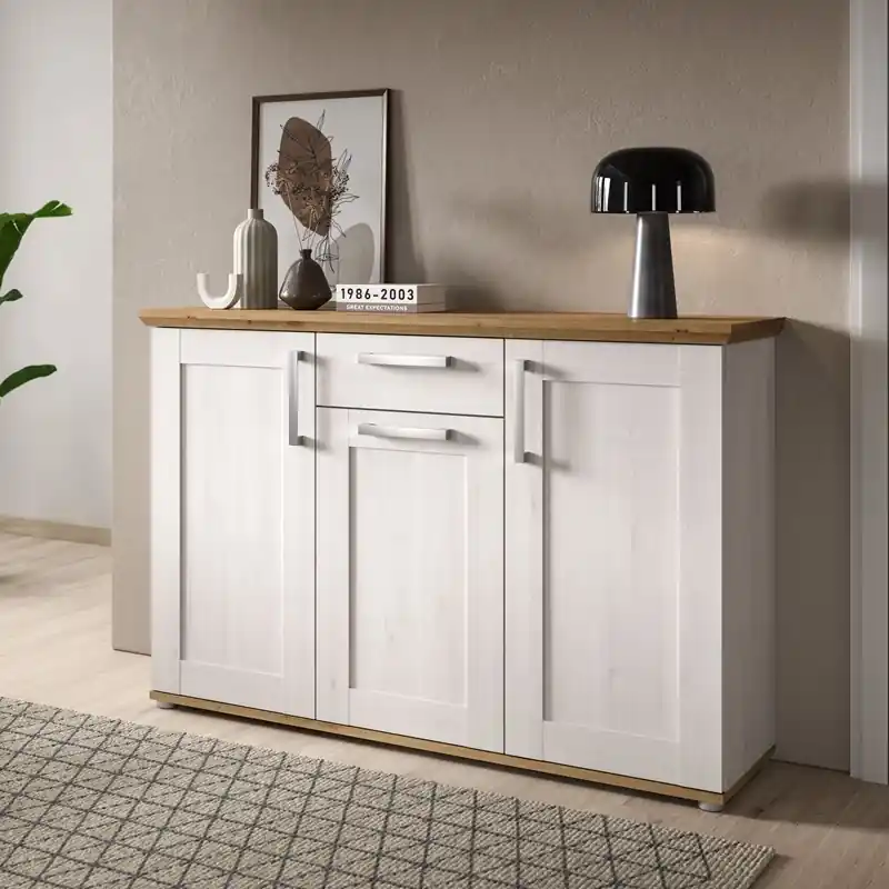 Credenza madia moderna 3 ante 1 cassetto design 120xH91 rovere nero Mira Affare