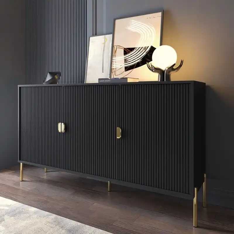 Subito Disponibile Credenza madia moderna 3 ante 154xH87 nero oro Varo