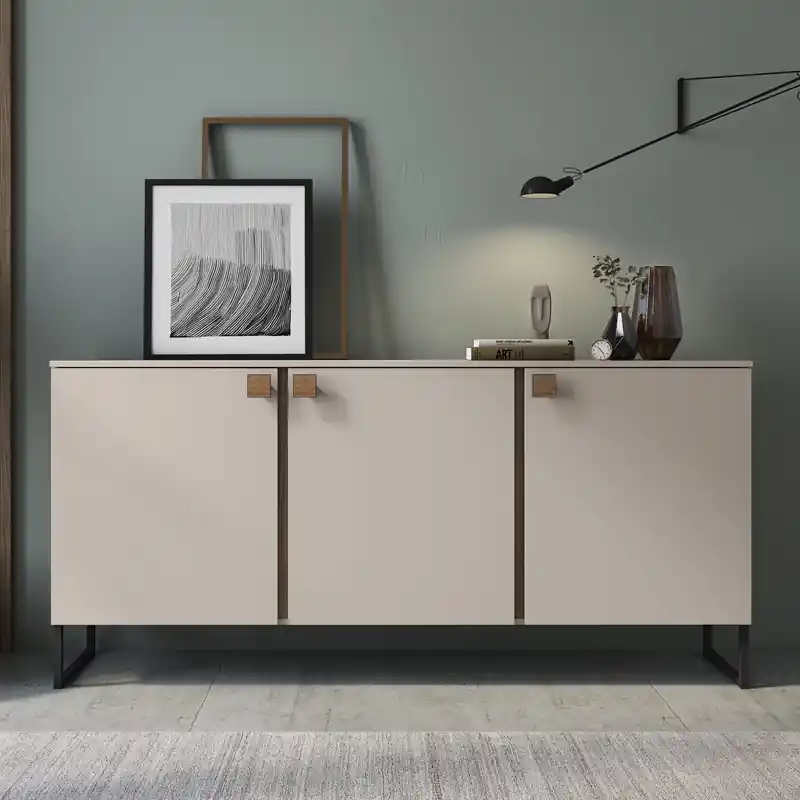 Bestseller Credenza madia moderna 3 ante 184xH86 beige quercia Icon