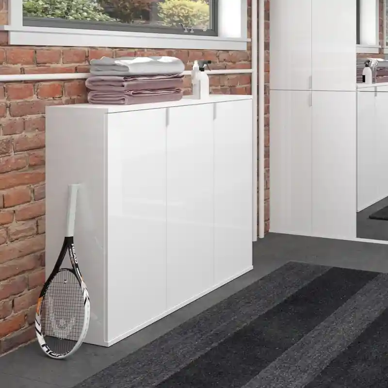 Solo Oggi Credenza madia moderna 3 ante 91xH97 bianco lucido Chobs-4