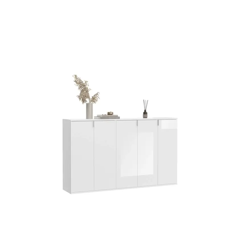 Promozione Esclusiva Credenza madia moderna 5 ante 152xH97 bianco lucido Chobs-3