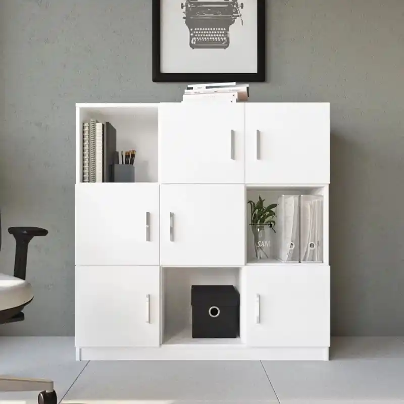 Credenza madia moderna libreria 120xH122 cm bianco Task Bestseller