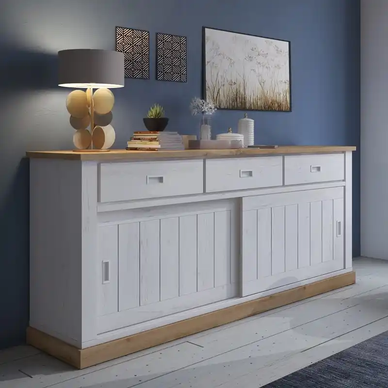 Credenza madia moderna shabby 220xH95 rovere bianco Provence Nuova Collezione