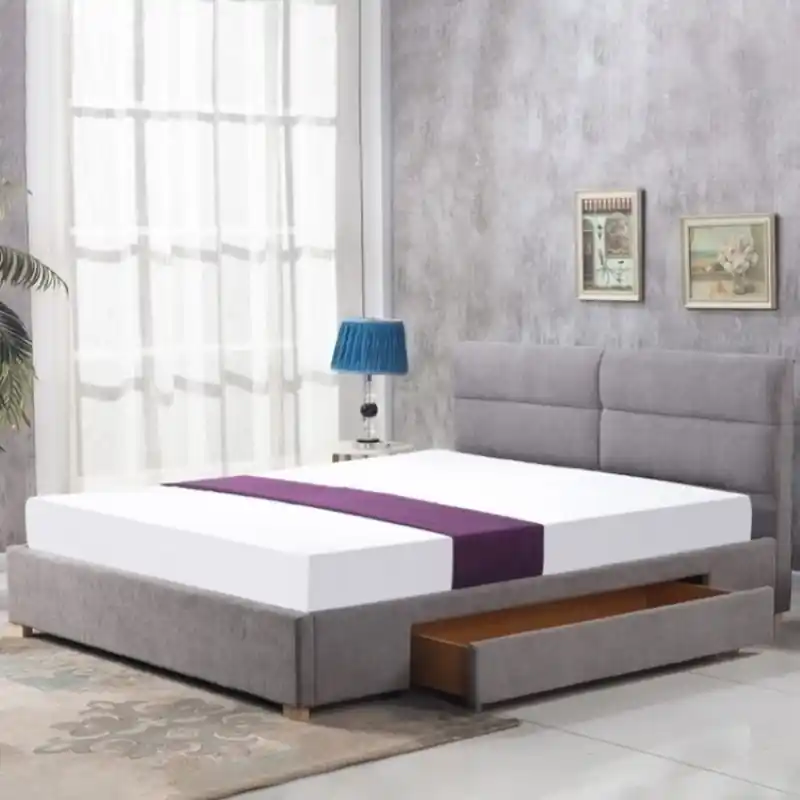 Scelto Dai Clienti Letto matrimoniale contenitore160x200 moderno cassettone in tessuto grigio Jeremy