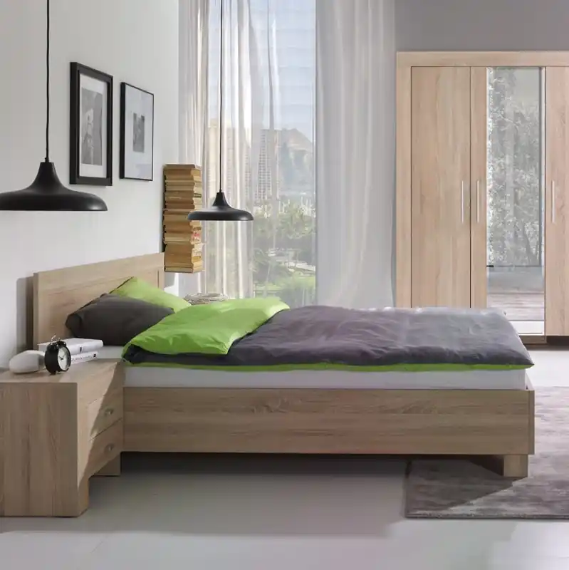 Nuova Collezione Letto matrimoniale moderno 160x200 rovere Yuma